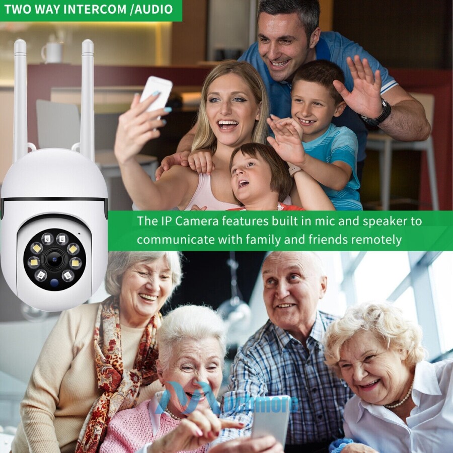 2MP 1080P HD Wifi IP Camera Pan/Tilt Outdoor Home Smart CCTV Night Vision IR Cam