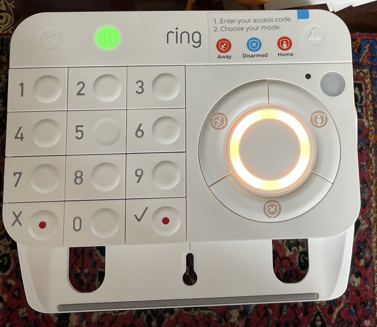 RING Z WAVE PLUS 4HB1U90EN0 Alarm System Base Station w/ Power Supply & Keypad