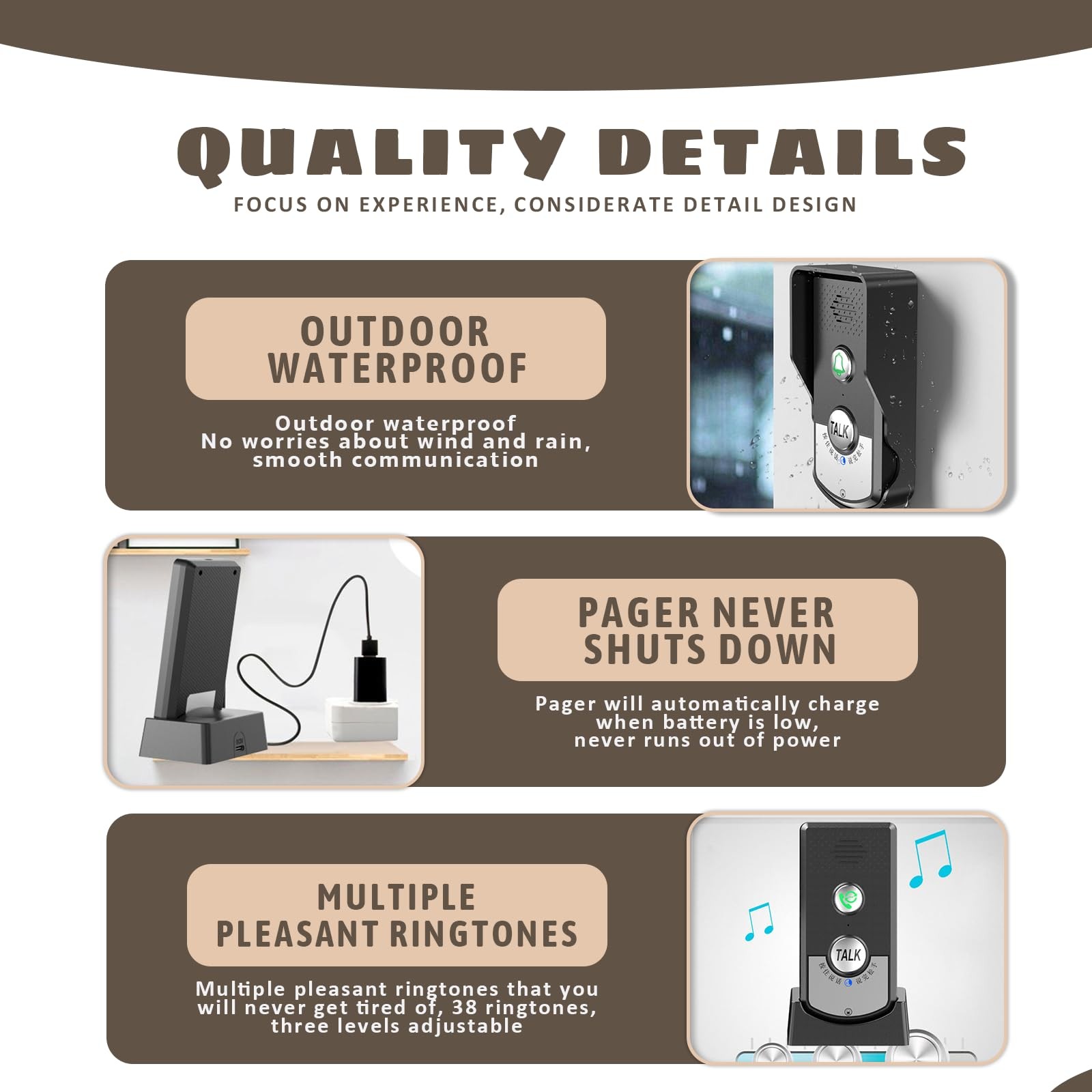 Luqeeg Wireless Intercom Hd Clarity 1000Ft Range Rechargeable 1800Mah Battery