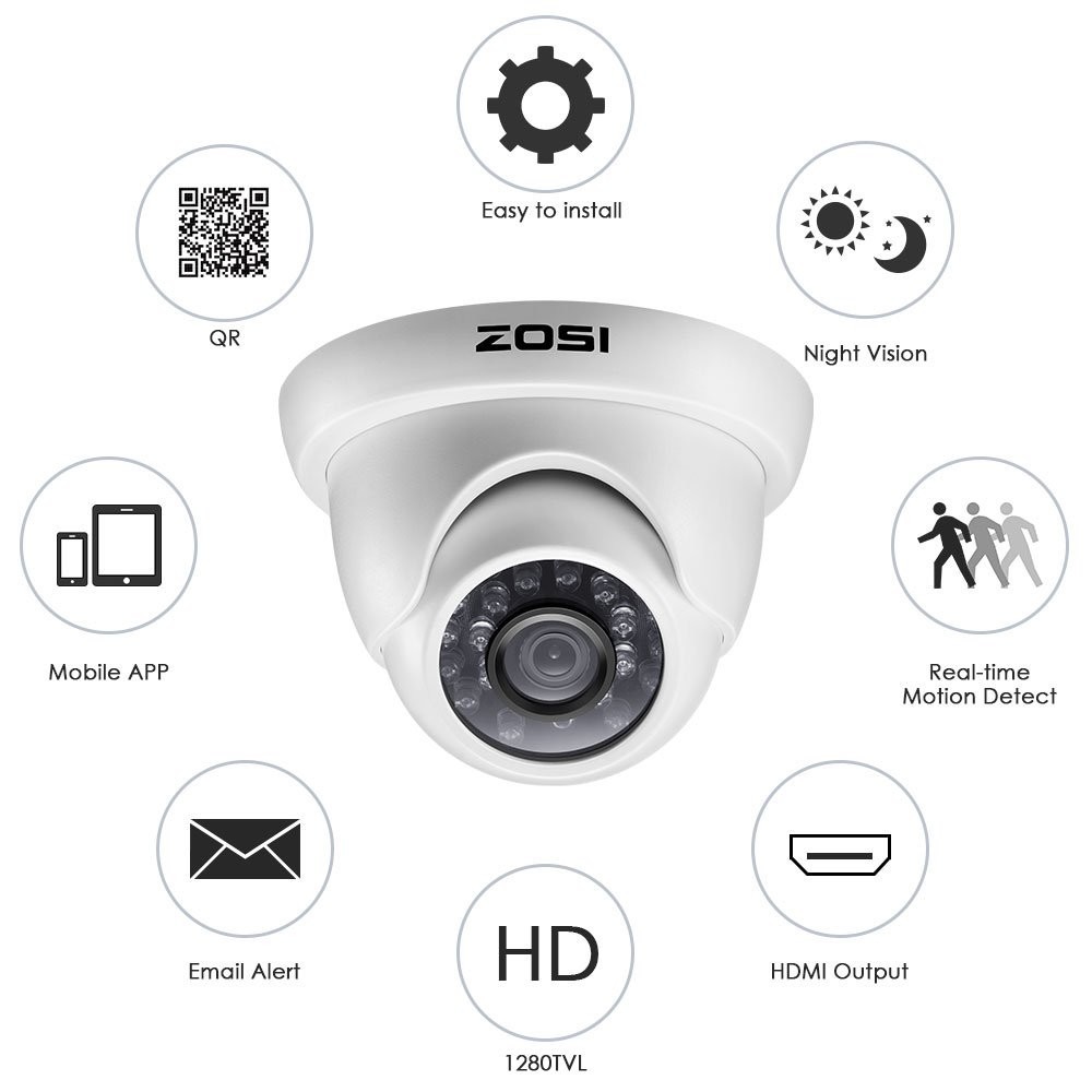 8CAM Security Camera System 720P Wired DVR Kit HD CCTV Outdoor/Indoor