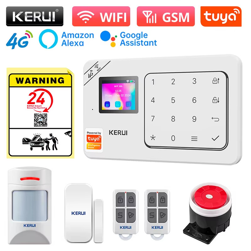 Home Alarm System Support Alexa W184 Tuya Smart Home Security Alarm 4G/WiFi Wire