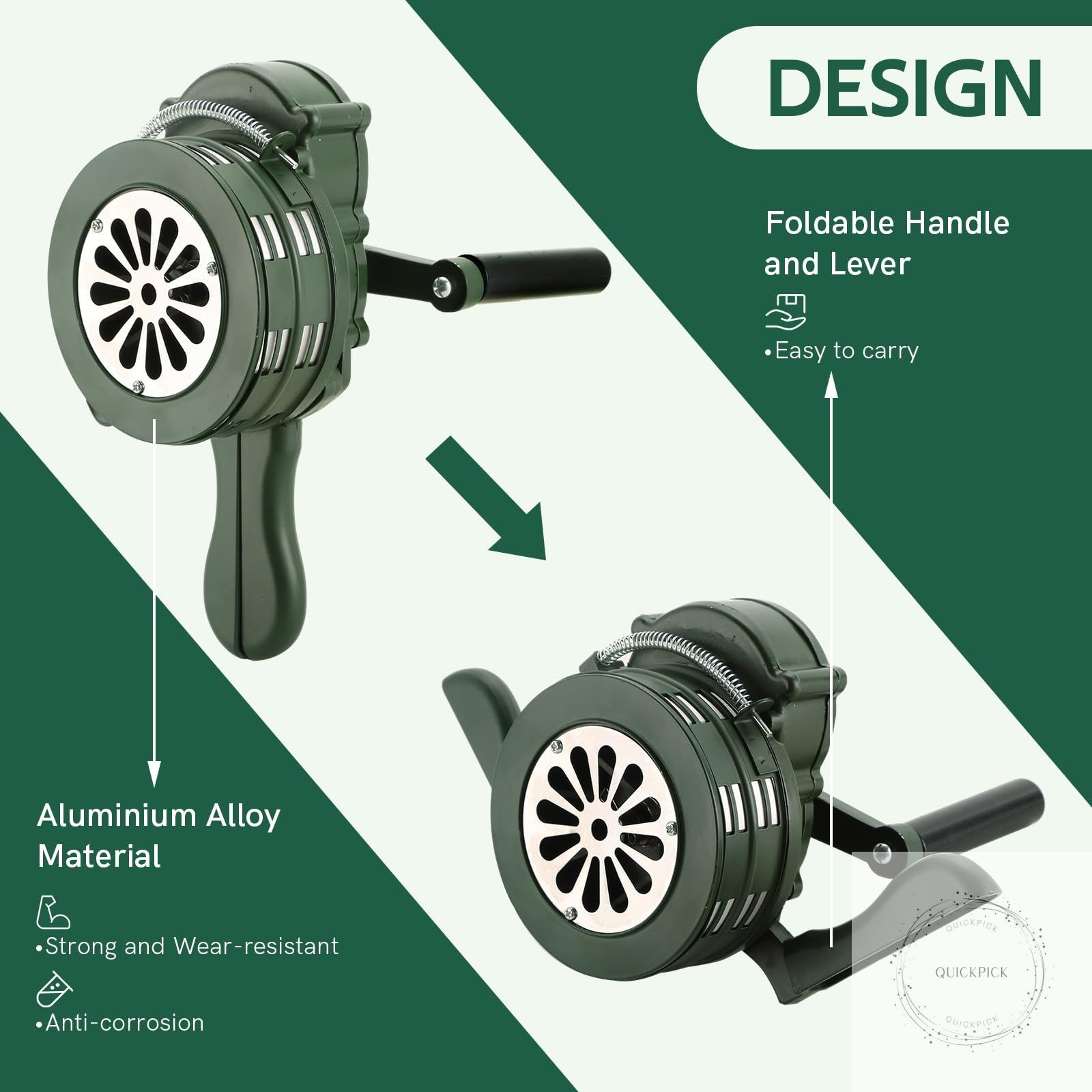 Handheld Air Raid Siren 110DB Loud Manual Hand Crank Emergency Alarm, Portable
