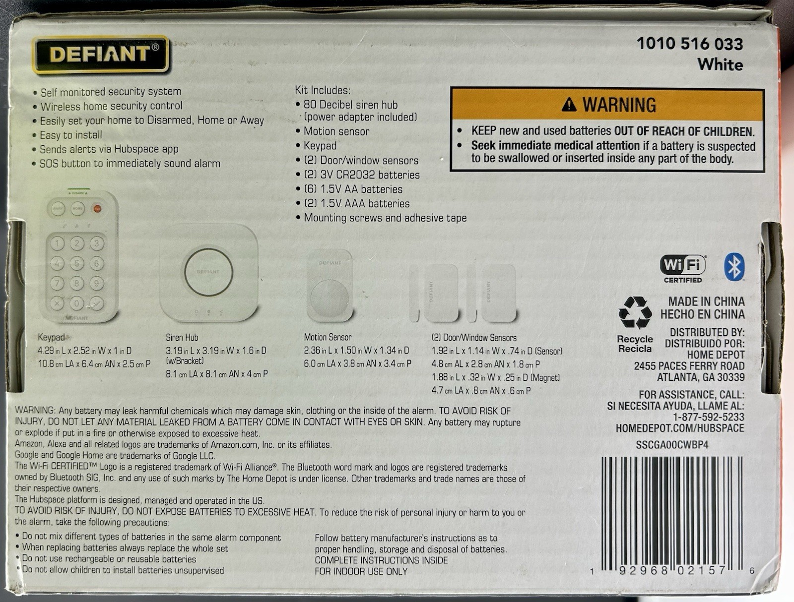 NEW Defiant Smart Home Alarm System with WiFi and Bluetooth Powered by Hubspace