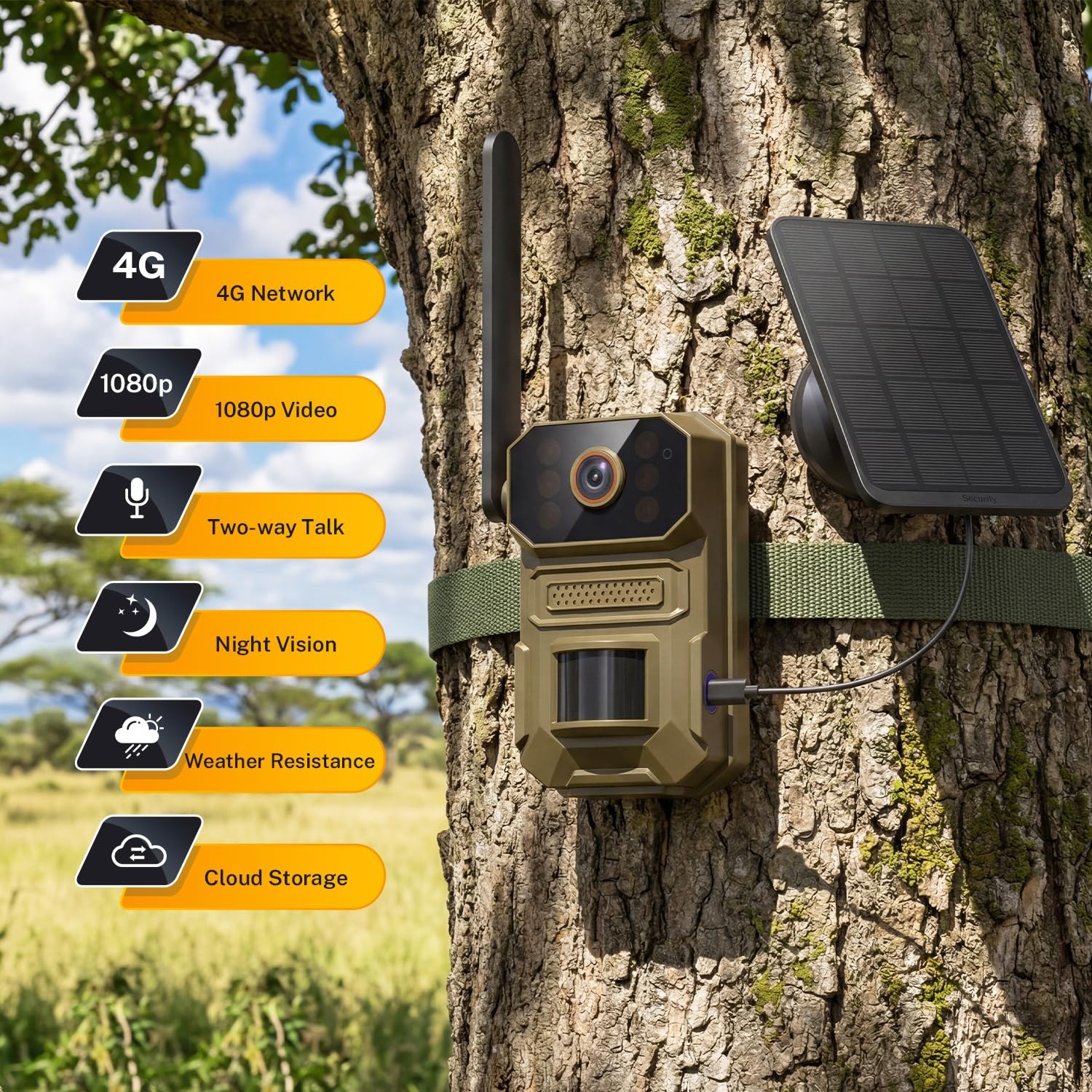 PyreQuad 4G LTE Cellular Outdoor Security Camera,1080p for Home Security…