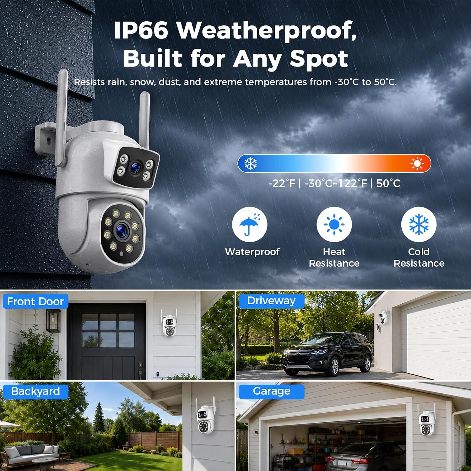 Dual Lens PTZ Wireless Security Kit Auto Tracking 500GB HDD 10CH NVR System lot