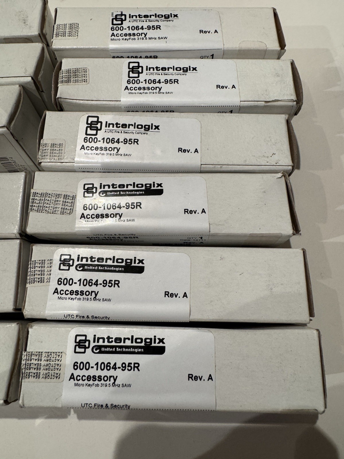 GE Interlogix 600-1064-95R Micro 4 Button Wireless Remote Keyfob (Lot of 12)