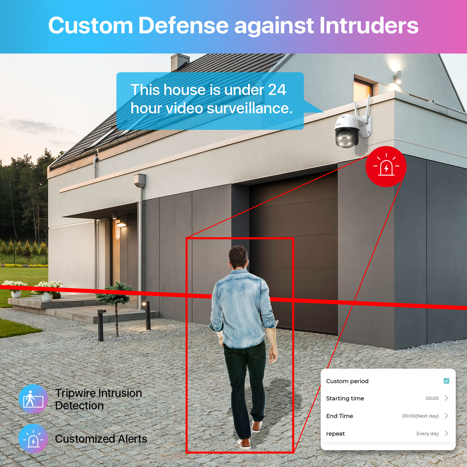 ZOSI 5MP PT WiFi Wireless Security Camera Audio AI Human Detect Night Vision
