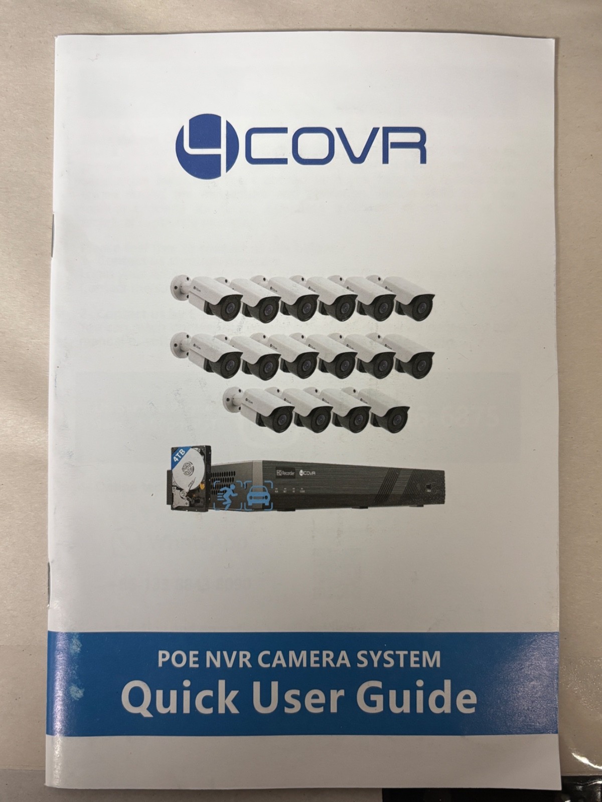 4Covr POE NVR Camera System 4 Camera 4K Outdoor Security System – New Open Box