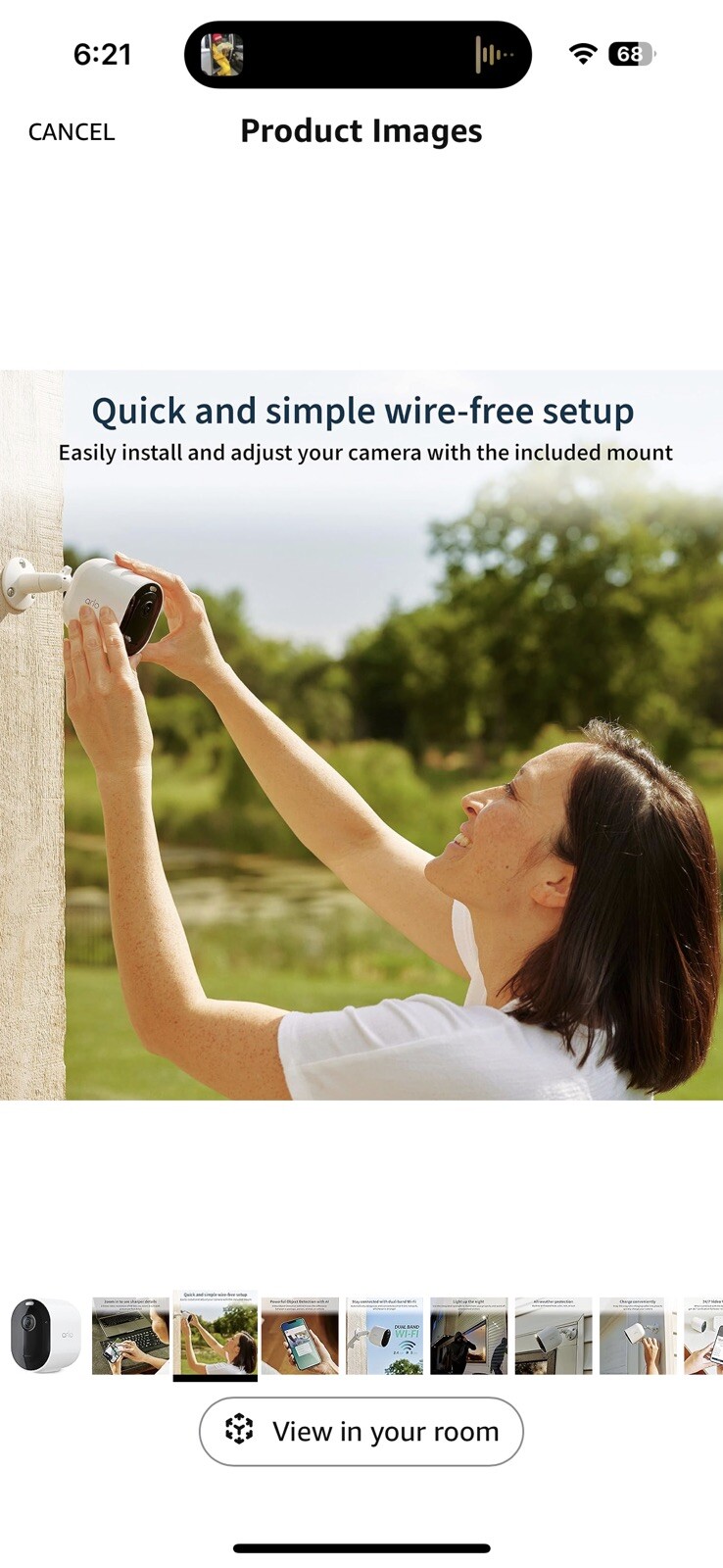 Arlo Pro 5S 2K Indoor/Outdoor Wire Free Spotlight Security Camera – White…