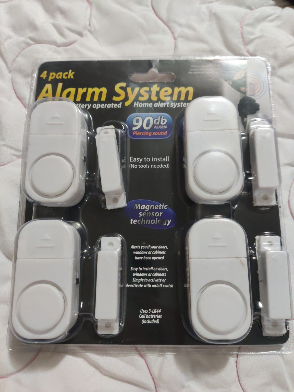 4-Pack Personal Security Wireless Home Window Door Burglar Security Alarm Sensor