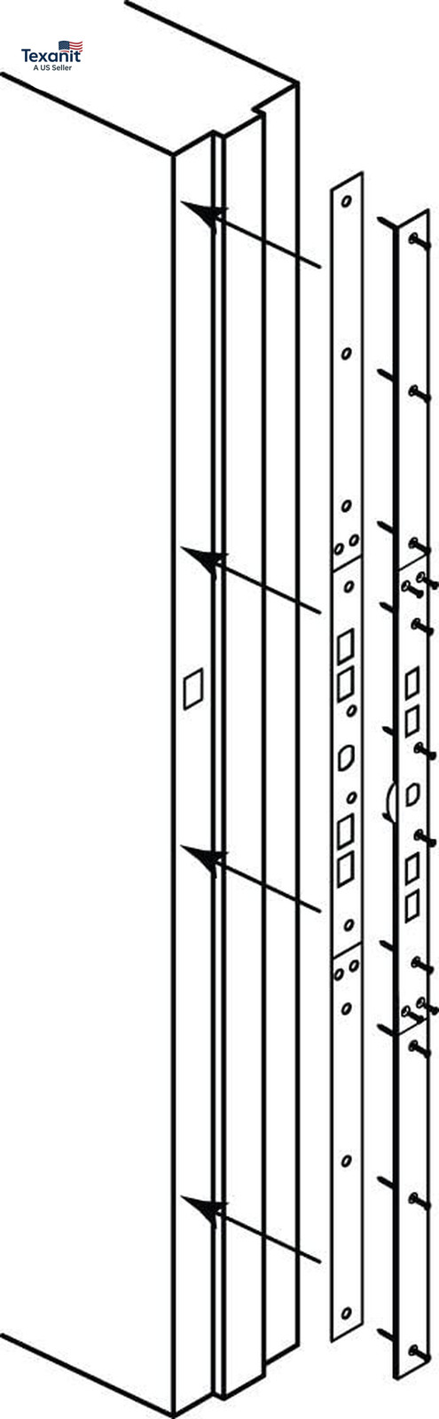U 11026 Jamb Repair and Reinforcement Kit, 59-1/2 In. Installed, Steel Construct