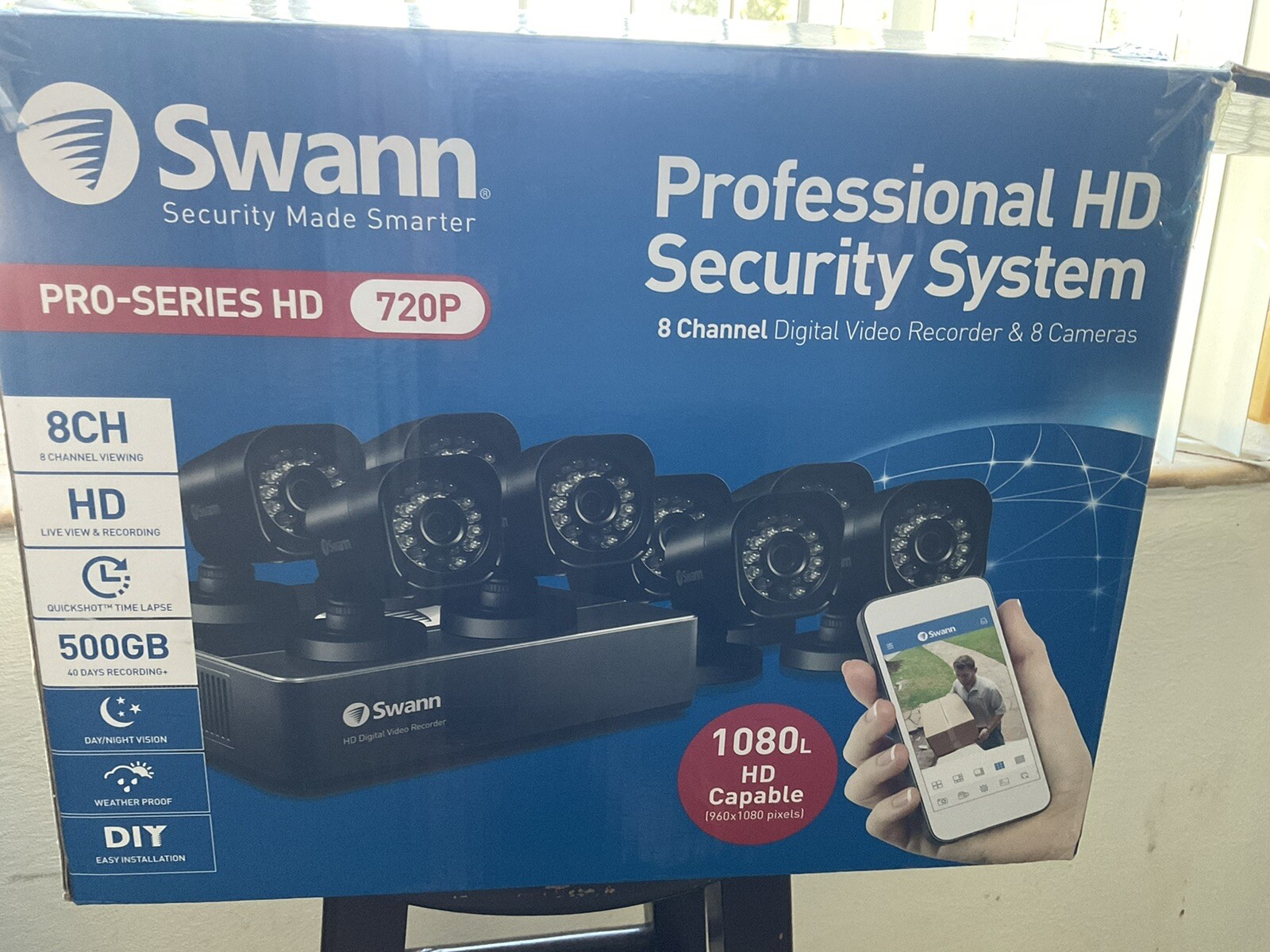 Swann HD Professional Security System720P Opened Box 500GB 7 Cameras