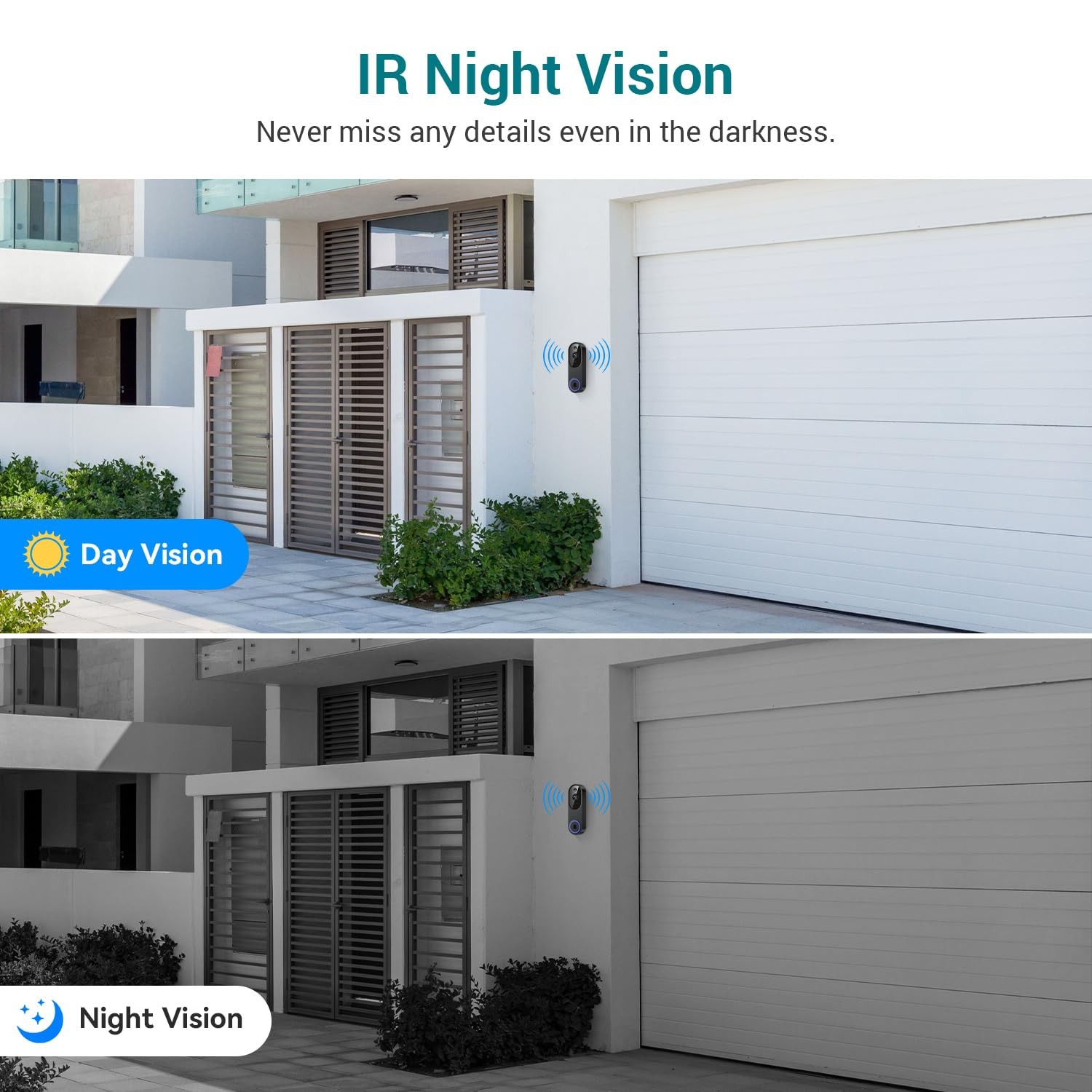 ALPHAPEACH 1080p Smart Video Doorbell Camera Wireless, Black