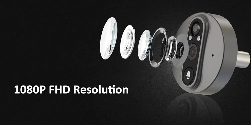 Tuya 3MP WiFi Peephole Doorbell Camera PIR Motion Detector 4.3in Digital Viewer