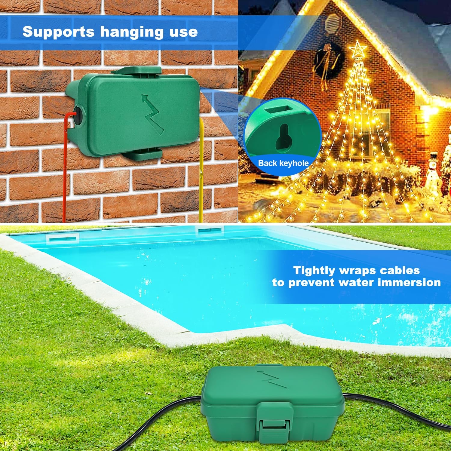 Hrensaw Small Weatherproof Electrical Connection Box(Inner 5.5 x Small, Green