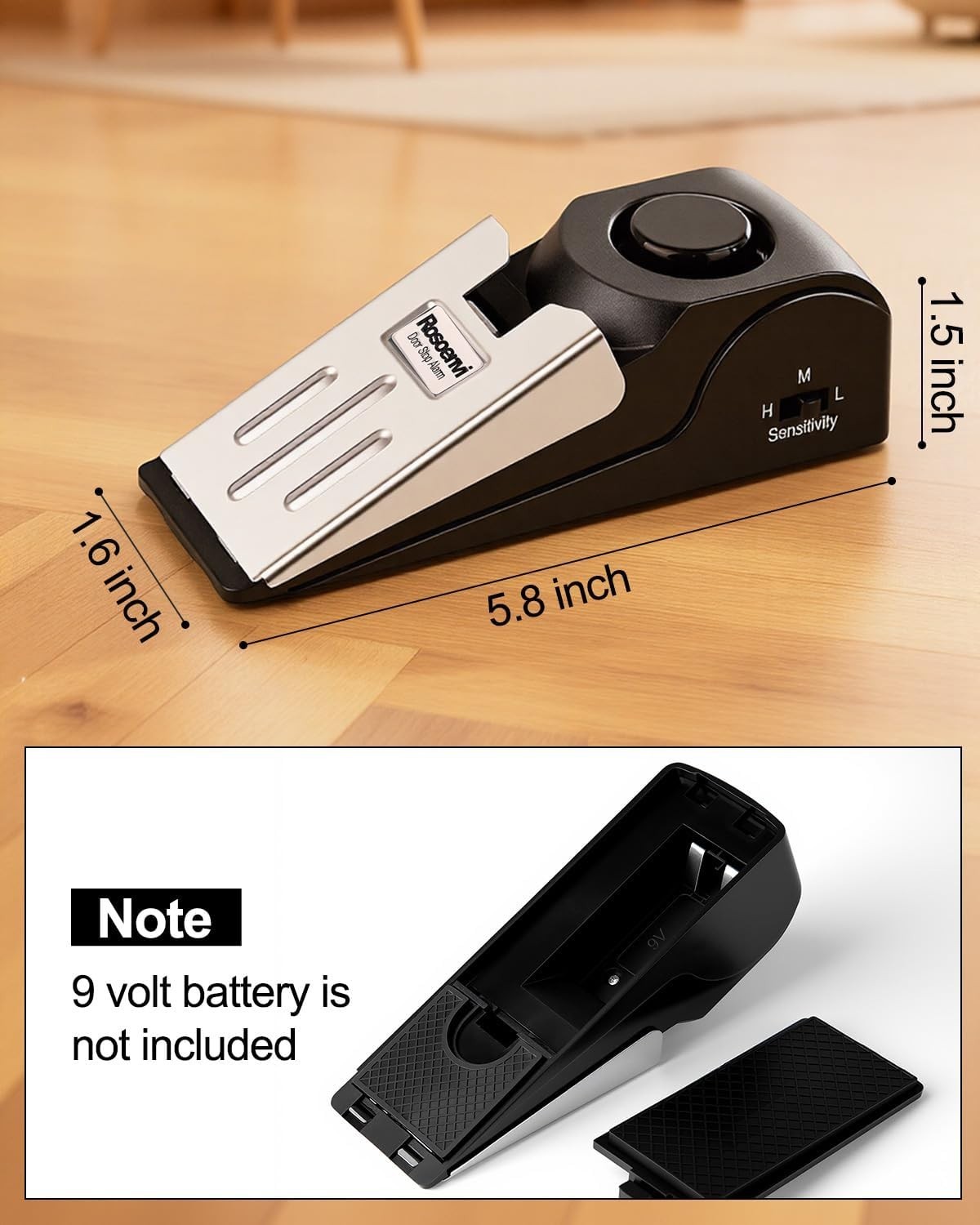 Portable 2-Pack Door Stopper & Alarm System – 120DB Security for Peace of Mind
