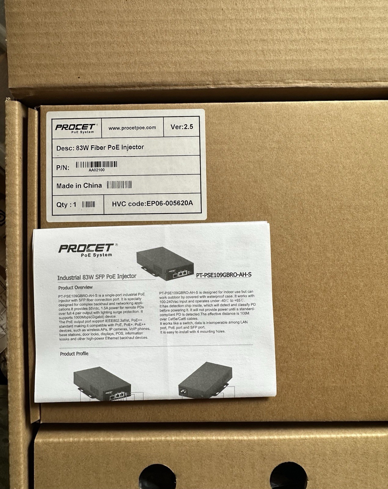 Hanwha Techwin PROCET SPO-8315 83W Fiber PoE Injector