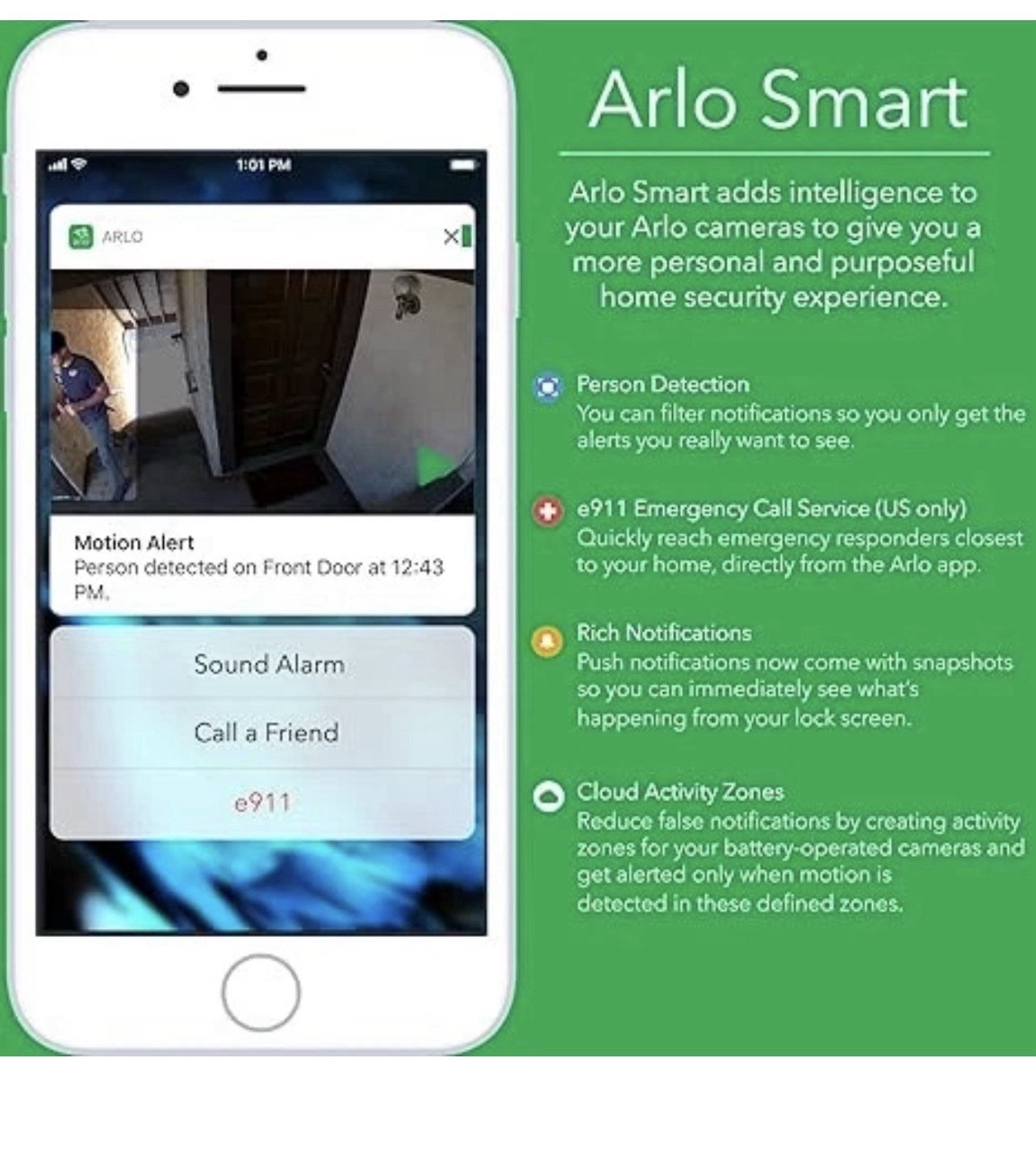 Arlo Add-on Camera Motion Detection Night vision HD VMC3030 -w/ Battery + Mount
