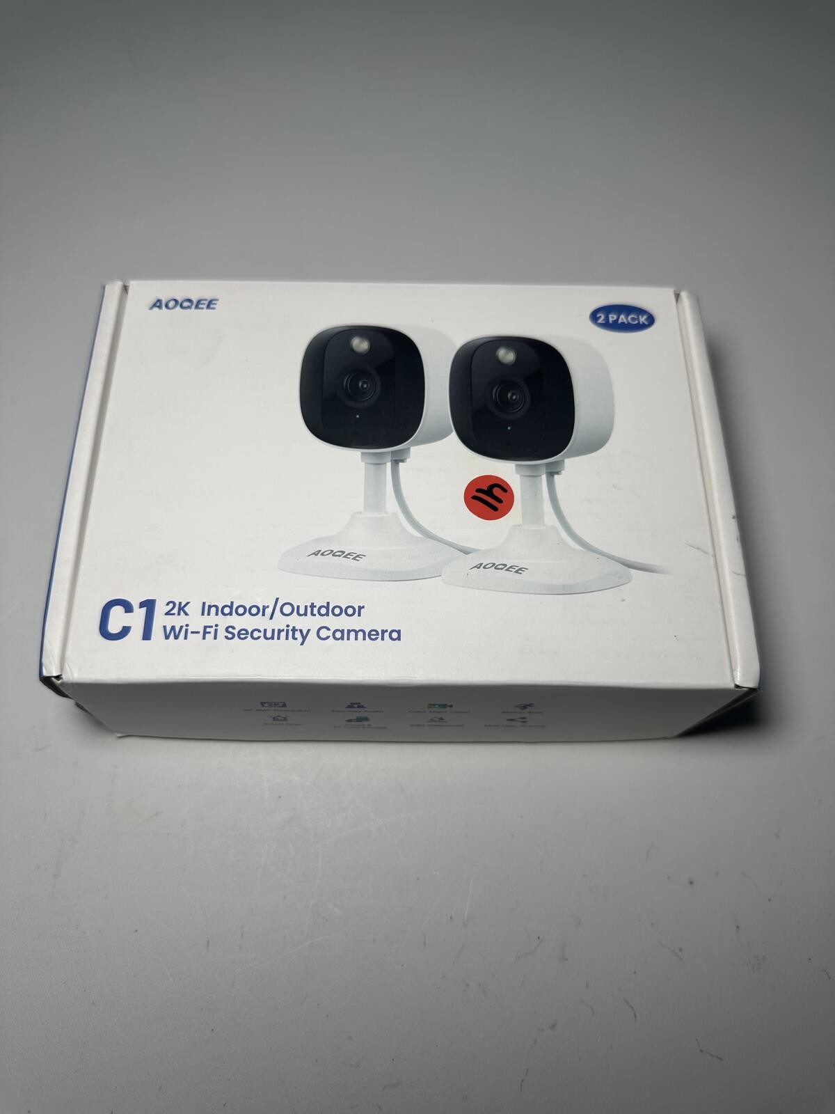 AOQEE 2K Ultra-clear HD Security Cameras 2-Pack Indoor/Outdoor Wired with Color