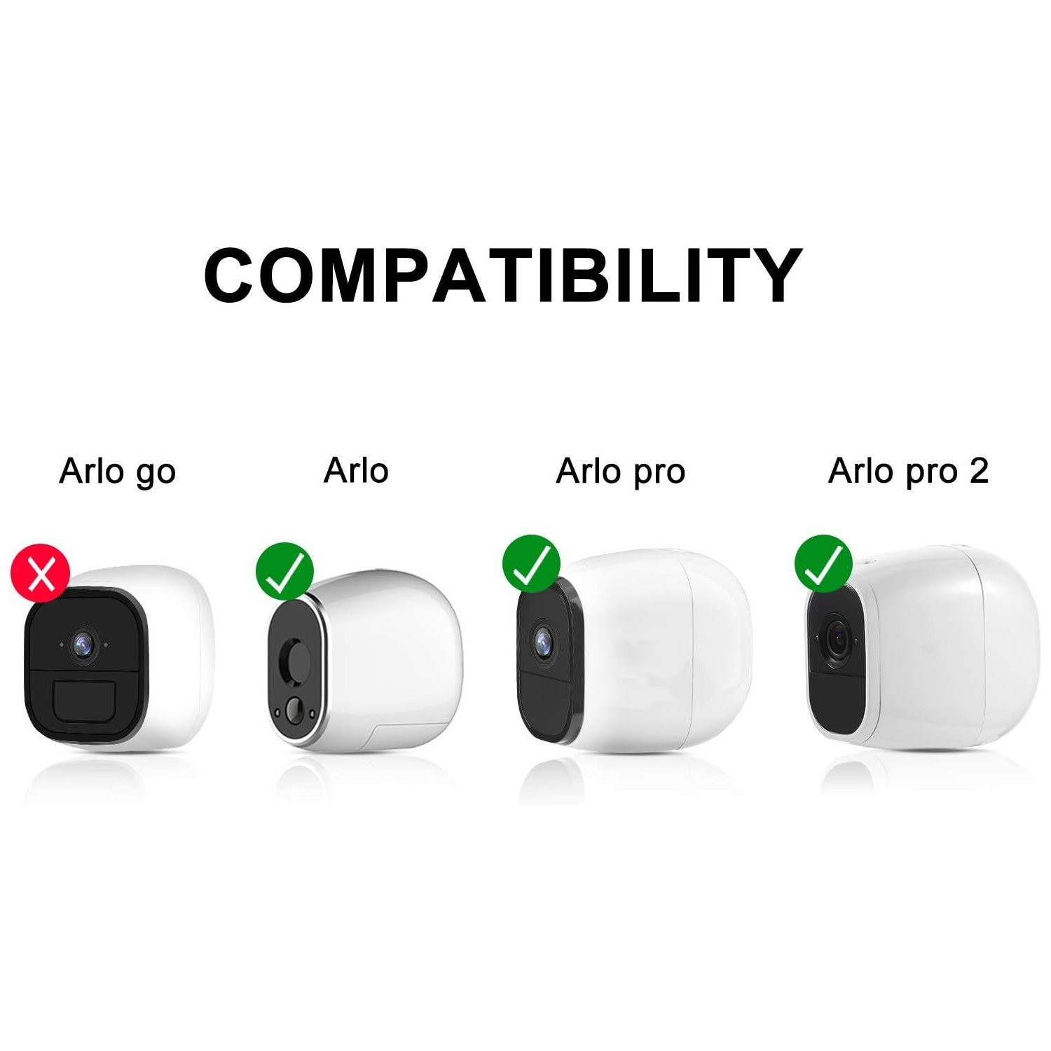 Metal Magnetic Wall Mount for Arlo Pro 2 Cameras 3 Pack White Indoor Outdoor