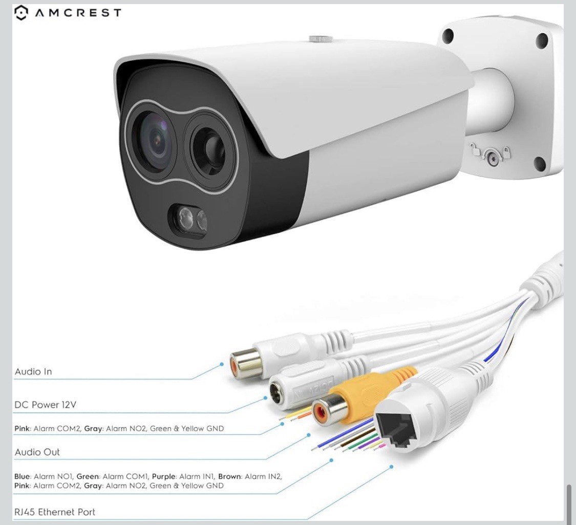 Amcrest Thermal IP Camera AI NVR System, AI Thermal POE Camera With Temp Monitor
