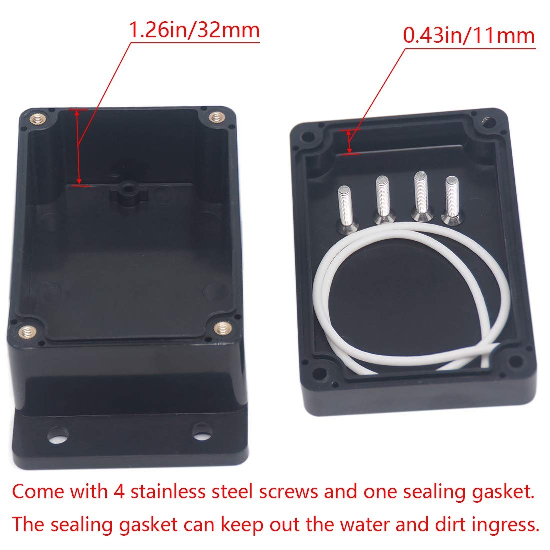 Otdorpatio 2Packs Junction Box IP65 3.94″x2.68″x1.97″(2Pcs), Fixed Ear Design
