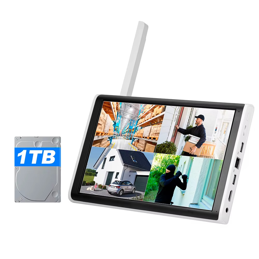 H.265 10.1inch LCD Screen 8CH Wireless NVR Security DIY Outdoor Camera WIFI Syst