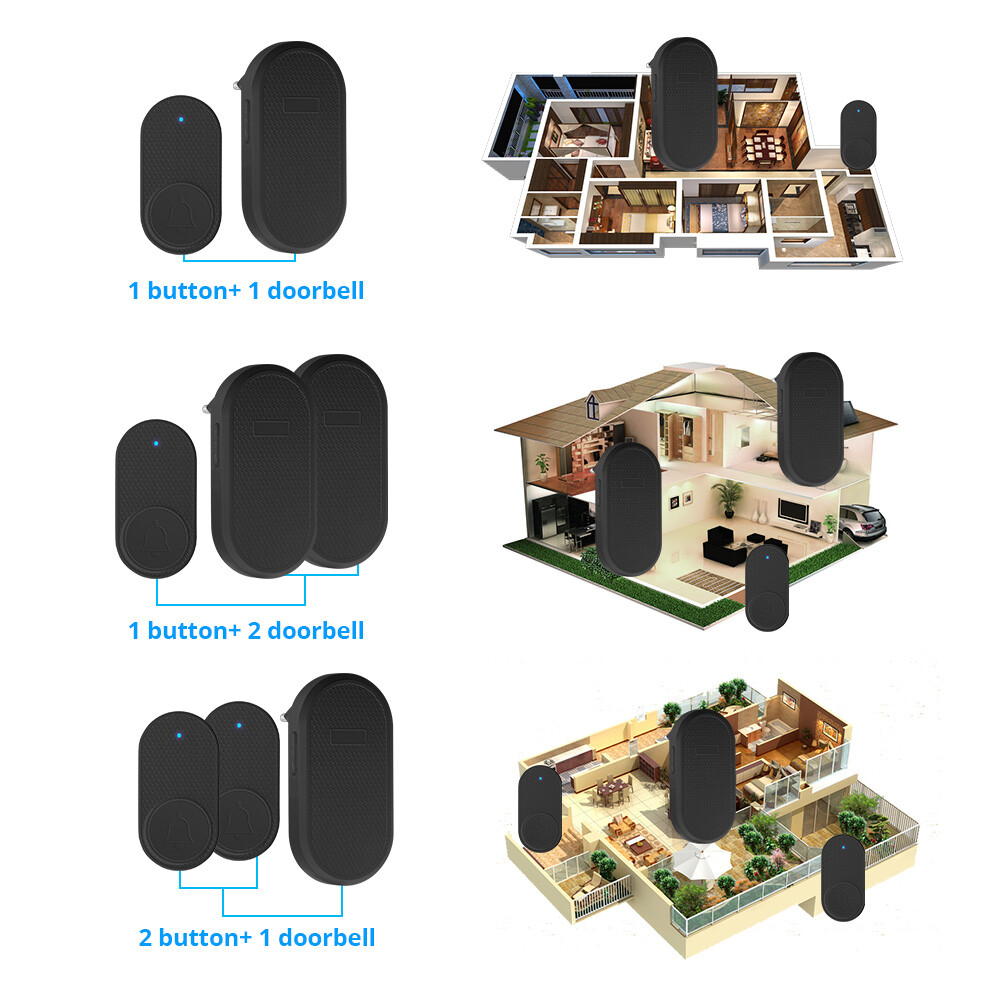 500FT Plug-In Wireless Doorbell 33 Tunes Indoor Outdoor Entry Alert System