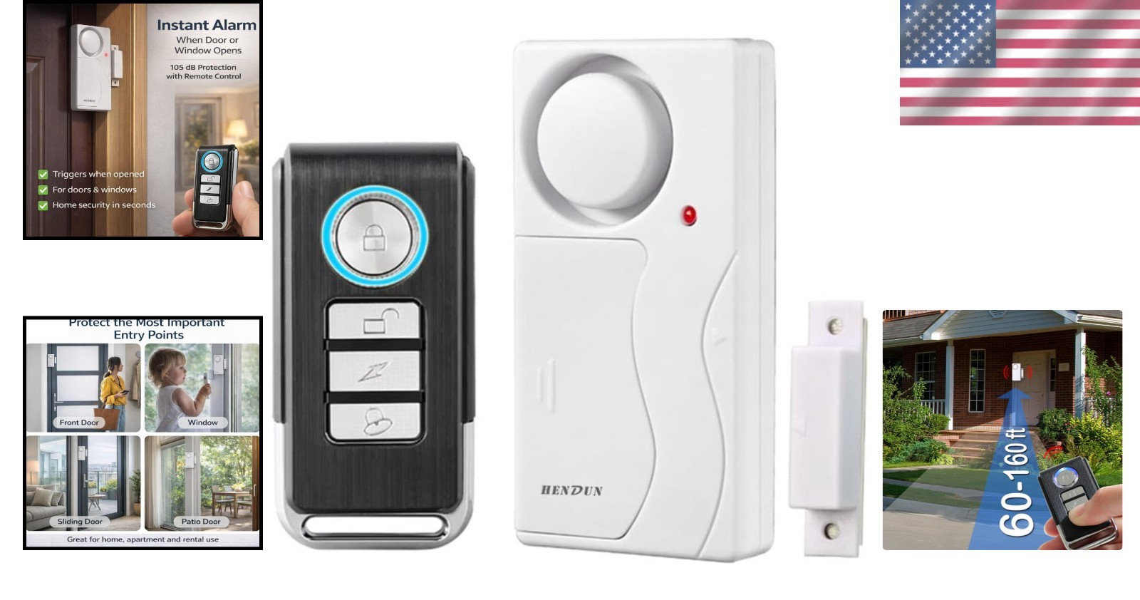105dB Wireless Window & Door Alarm – Perfect for Child Safety & Alzheimer’s Care