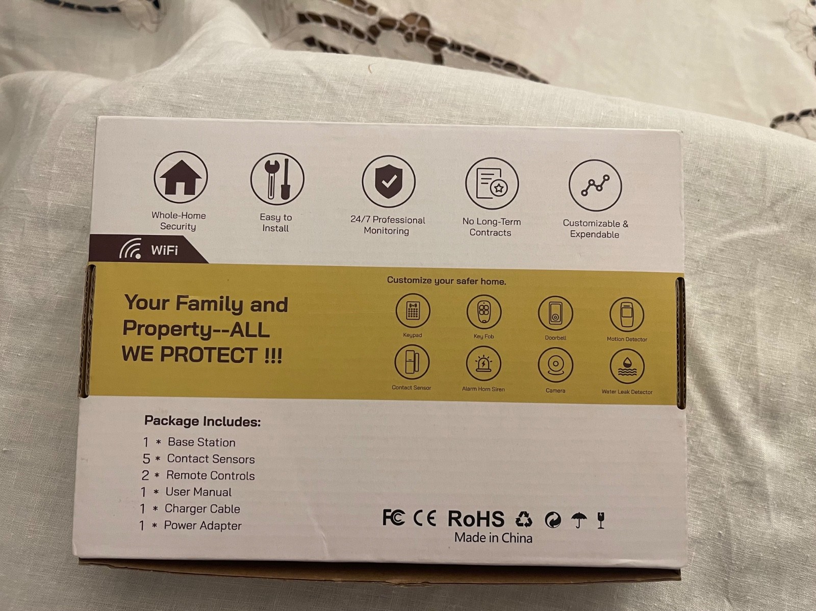Tolviviov WiFi Door Alarm System, Wireless DIY Smart Home Security System