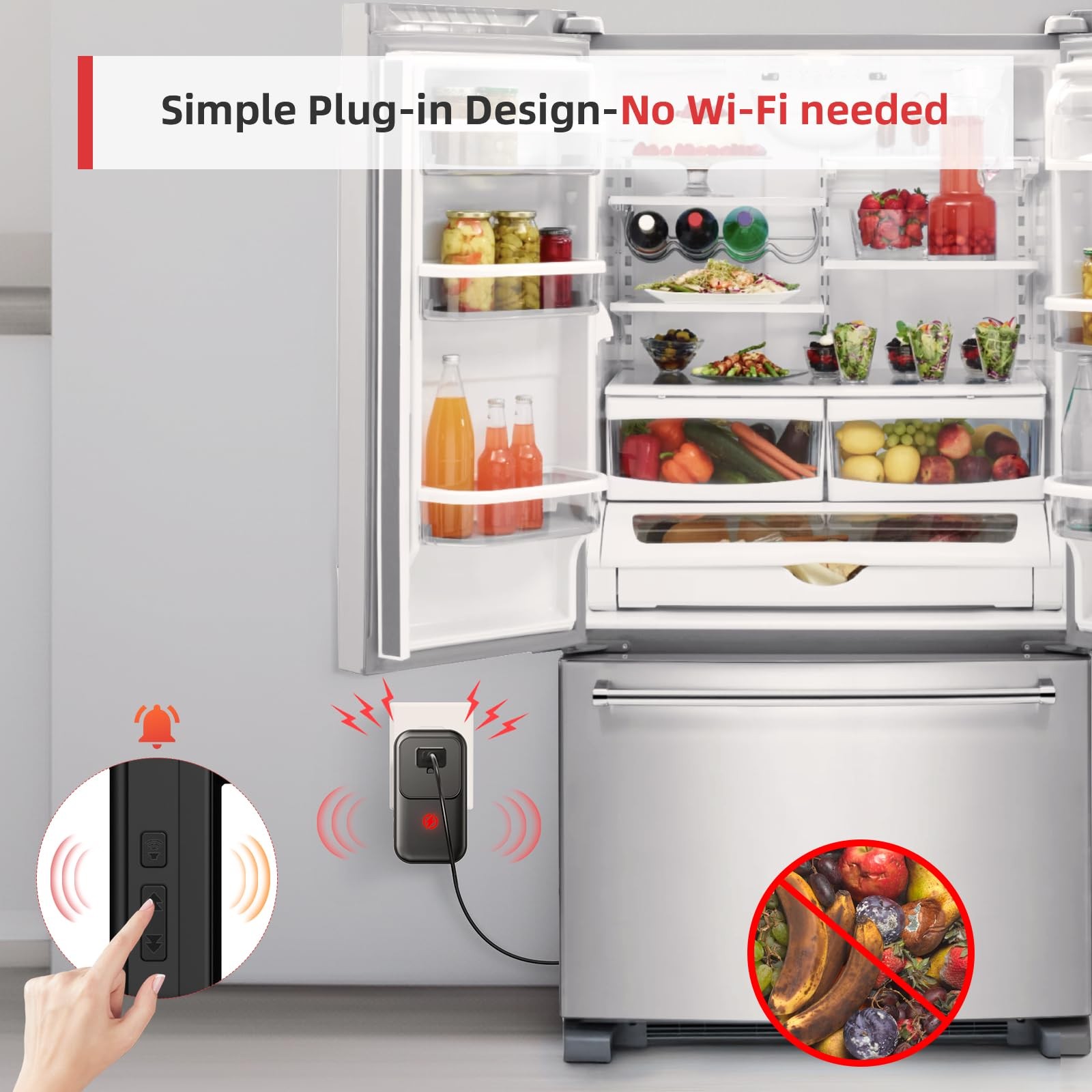 1 PCS Power Outage Freezer Failure Alarm 110dB Alert Detector Refrigerator