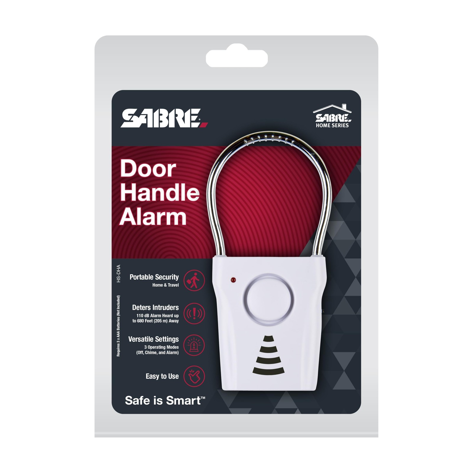 SABRE 110dB Door Handle Alarm One Size, color