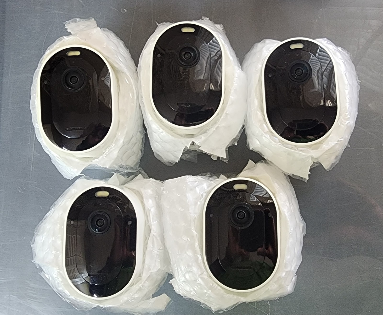 (5) Arlo Pro 5S 2K Indoor/Outdoor Wire Free Spotlight Security Camera – White…