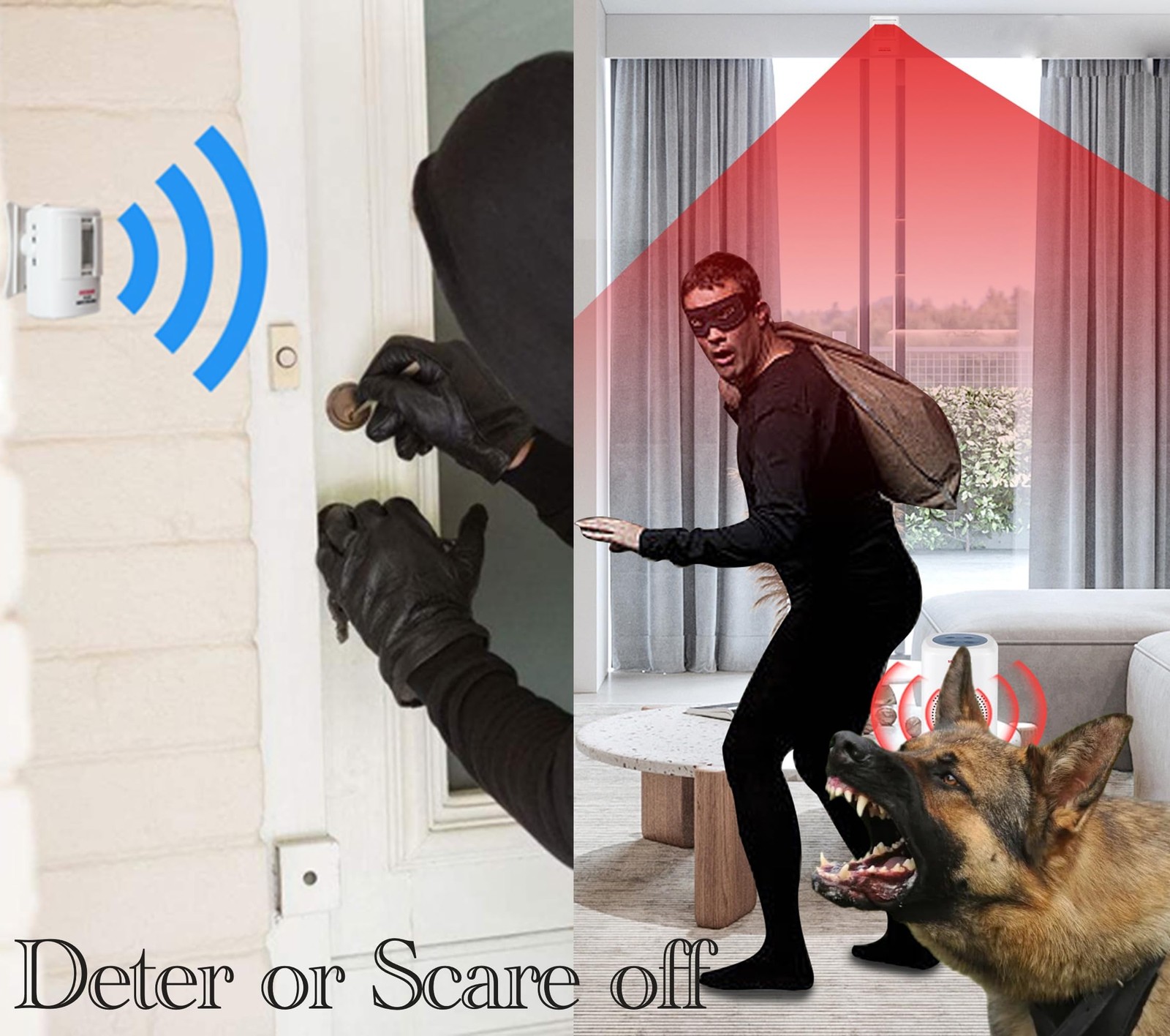 Loud Barking Dog Alarm, Motion Activated Dog Barking Alarm, IP43 Waterproof B…