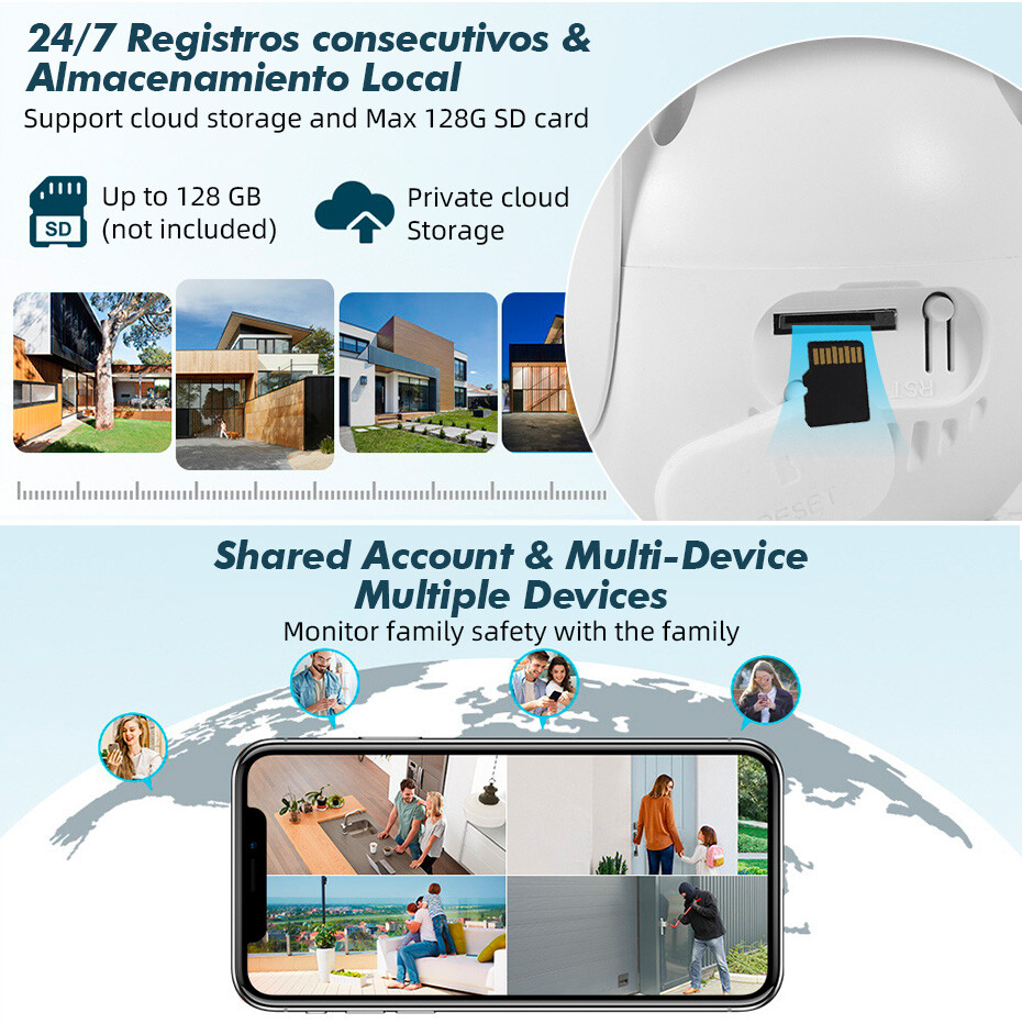 Dual lens security camera Wireless 10MP HD WiFi IP PTZ Home outdoor camera