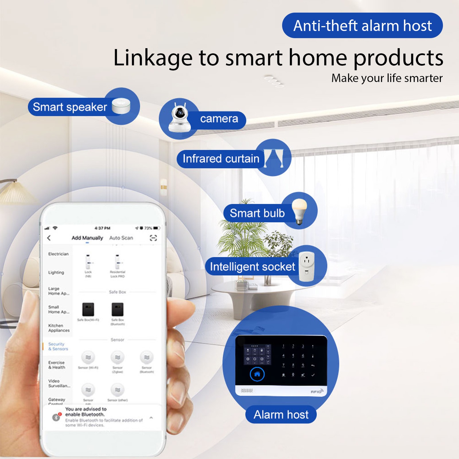 4G WiFi Wireless Home Alarm System DIY Smart Wireless Alarm System With TY GNQX