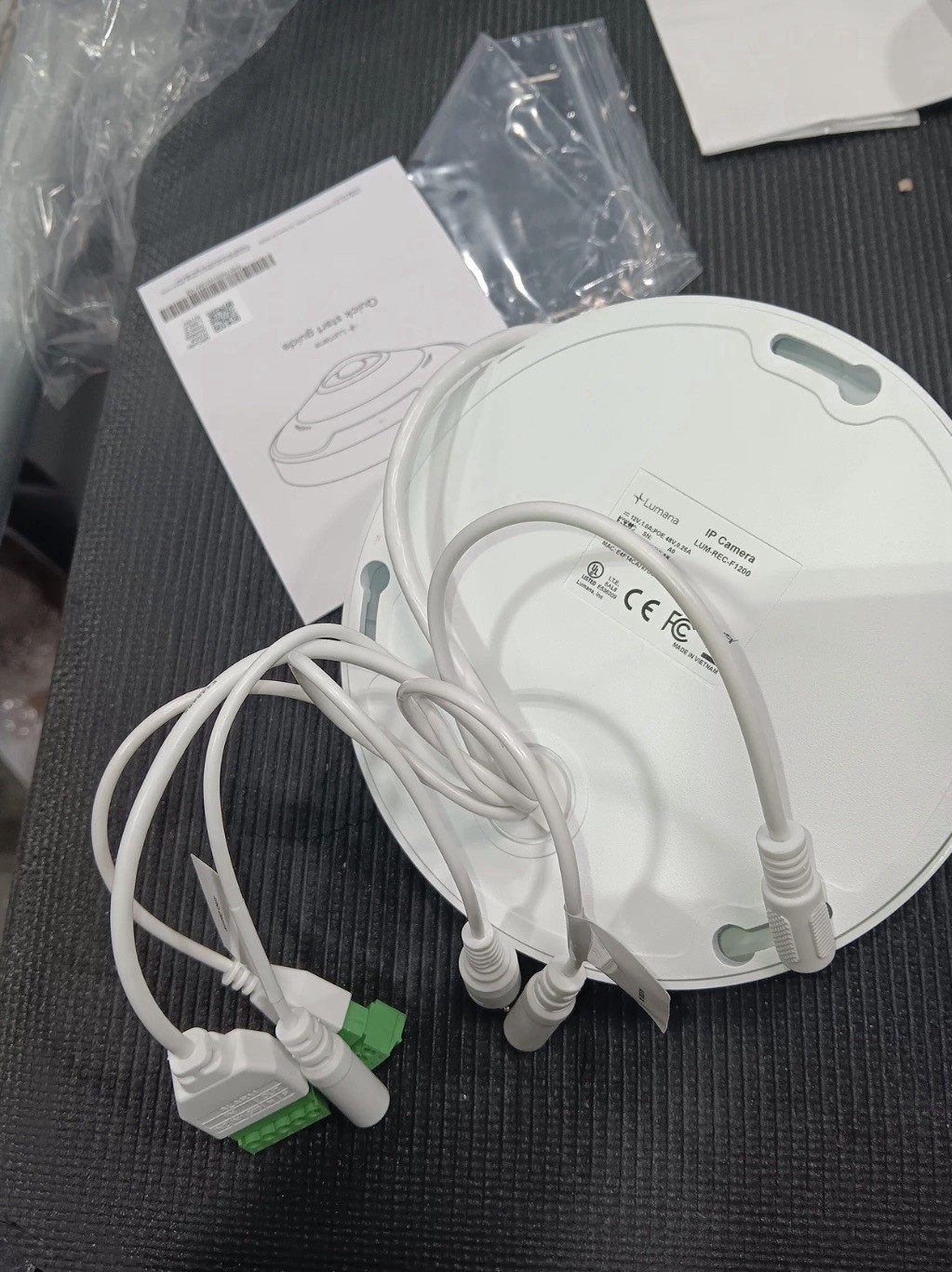 Lumana LUM-REC-F1200 12MP Fisheye IP PoE Camera Open Box Untested