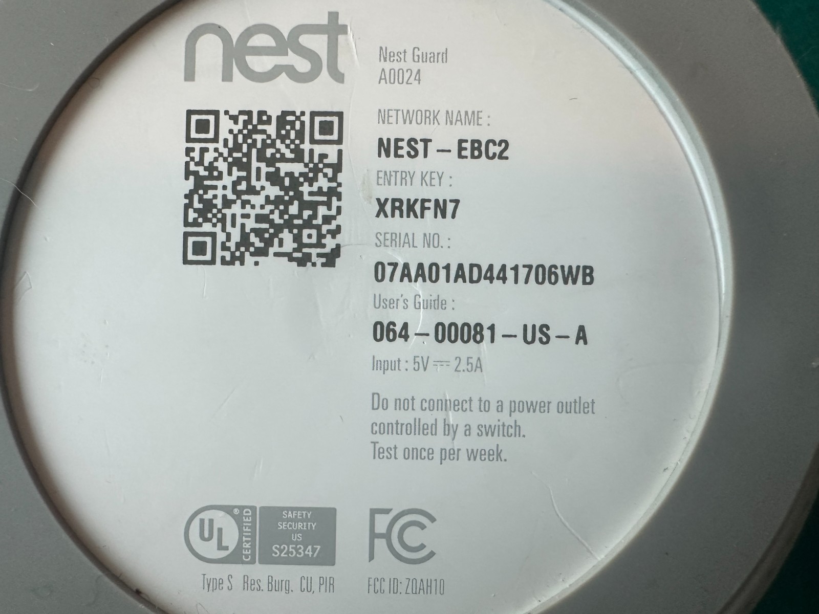 ✨ Google NEST Guard Secure Alarm System [Base & Power Cord] A0024✨
