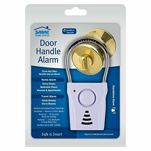 SABRE Door Handle Alarm –110dB Home Security – Audible up to 600 Feet SA81144
