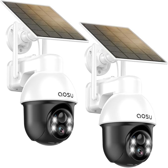 aosu Solar Camera Security Outdoor – Cameras Wireless White
