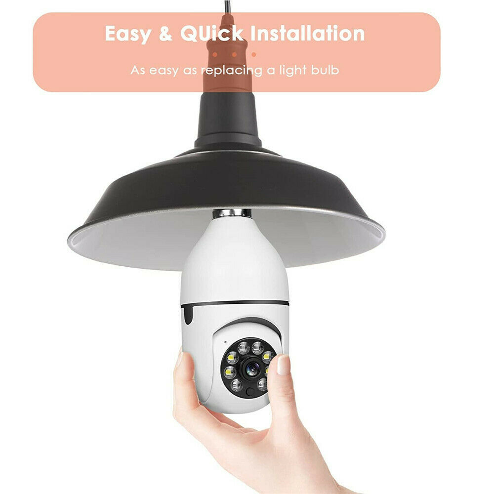360° Panoramic WiFi IR IP E27 Light Bulb Camera 1080P HD Night Smart Home