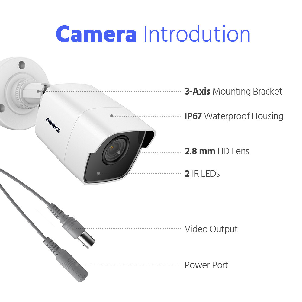 ANNKE 4pcs 5MP Home Security Camera Outdoor EXIR Night for Survelliance System