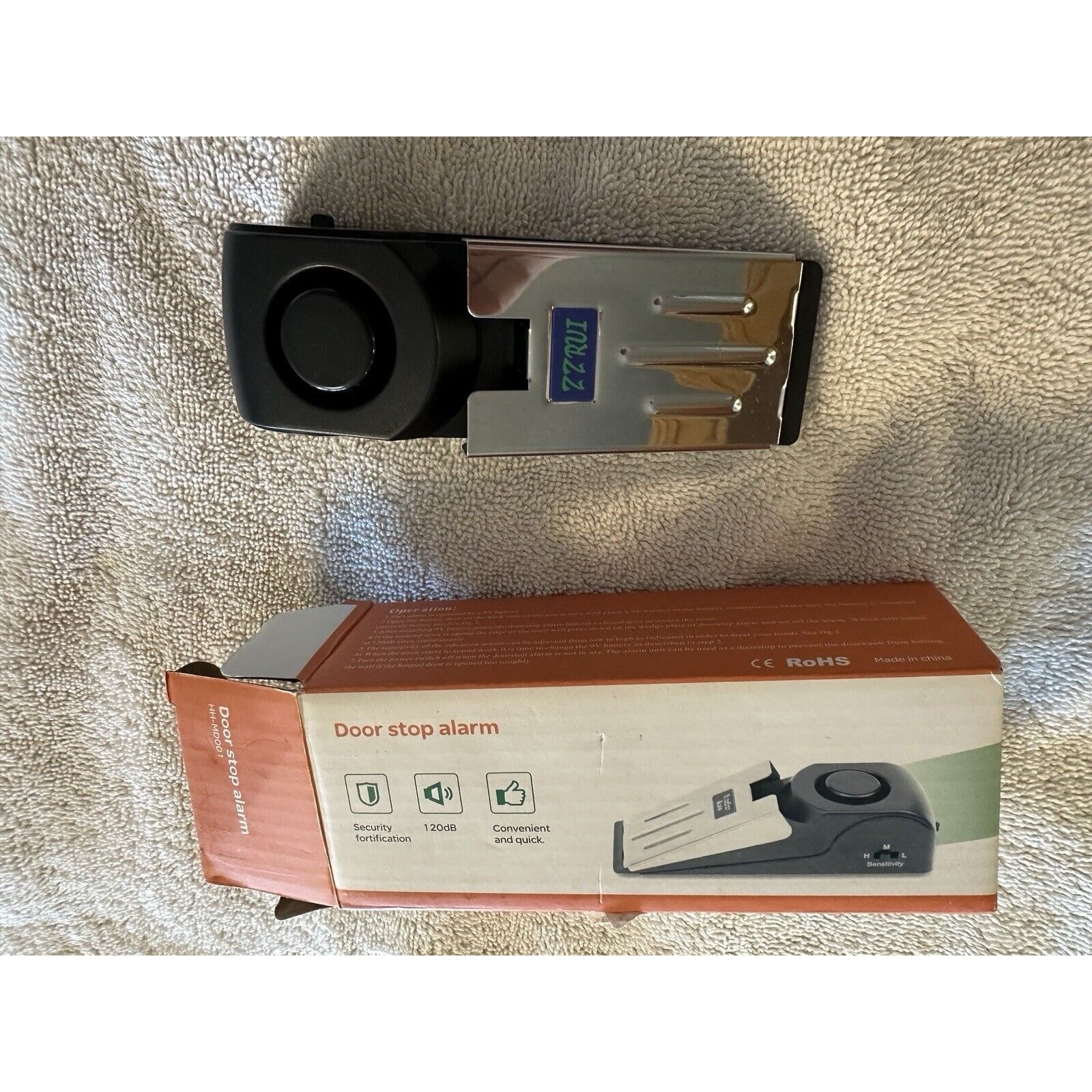 Door Stop Alarm Wireless Door Stopper with 120DB Security Alarm Home Travel Safe