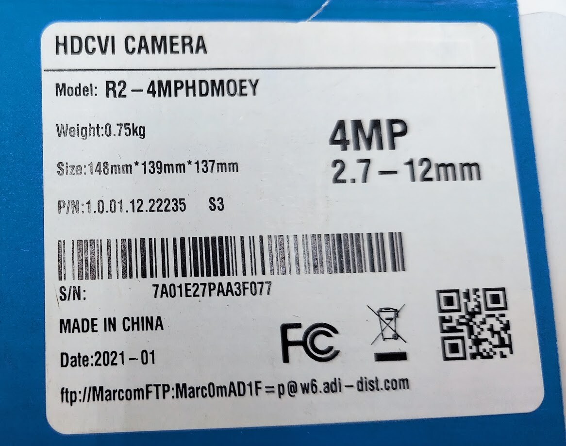 CAPTURE 4MP HDCVI IR MOTORIZED EYEBALL R2-4MPHDMOEY