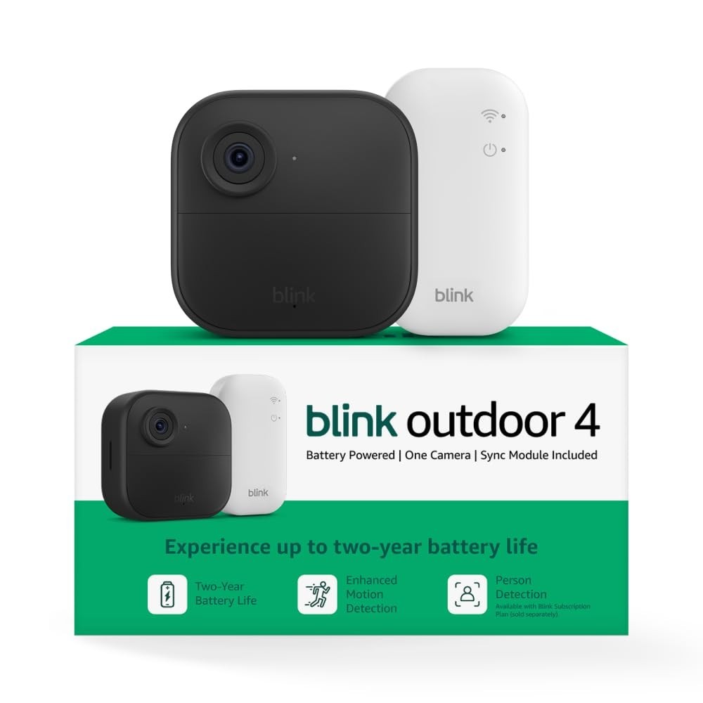 Blink Outdoor 4, Wireless 1-Camera Security System + Sync Module (4th Gen), NEW
