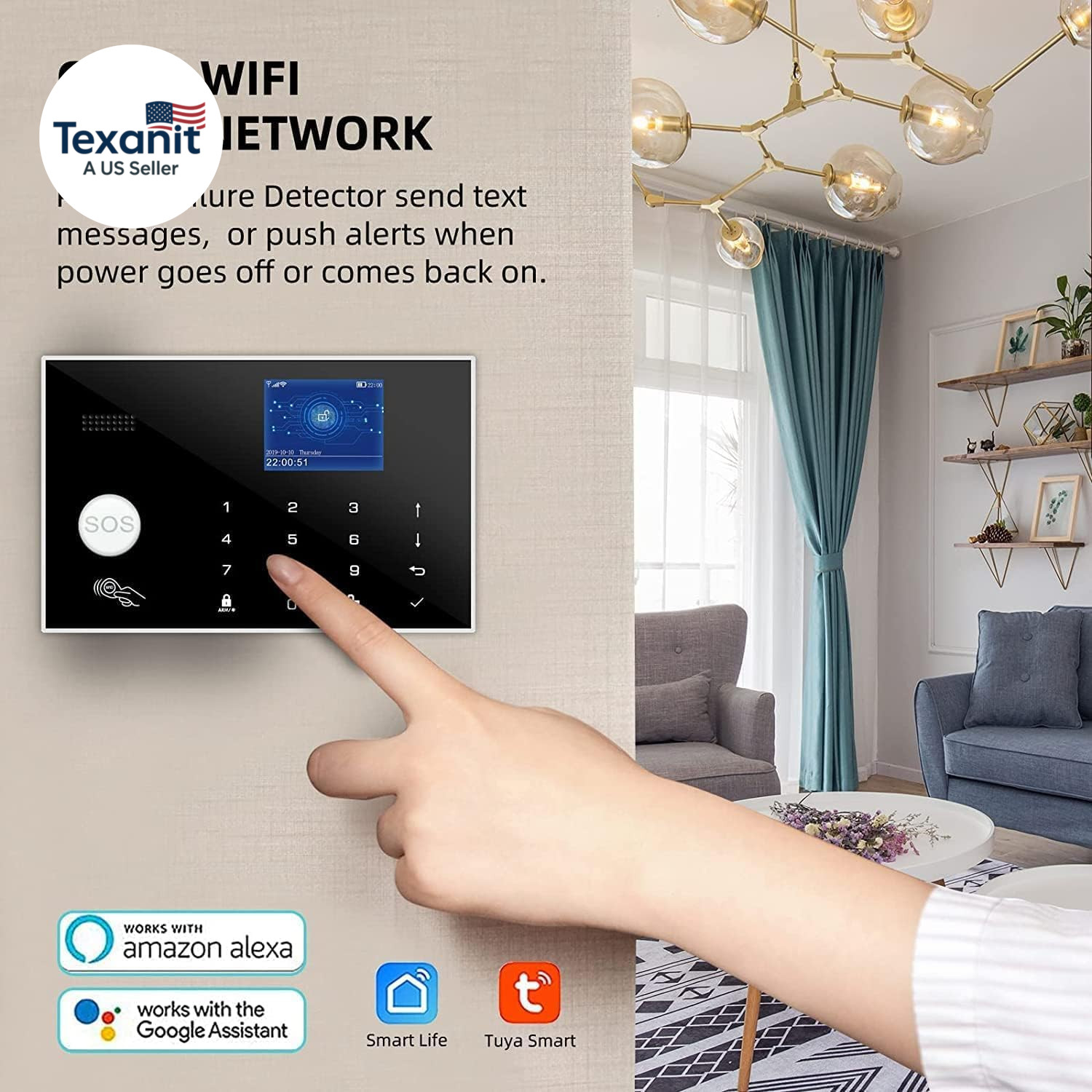 Wifi and 3/4G GSM Home Burglar Security Alarm System Auto Dial with Smart Life a