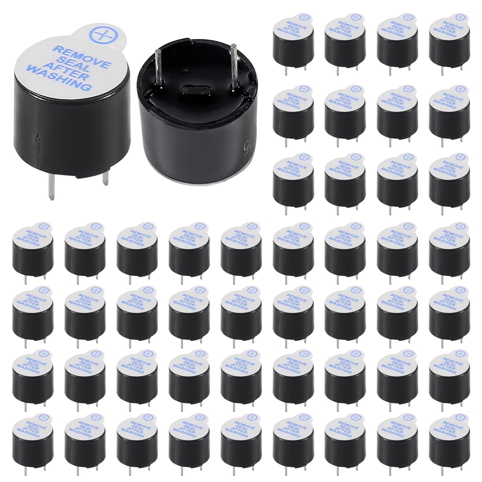 50PCS 5V Active Buzzer 2 Terminals ,Magnetic Electronic Continous Long Beep T…