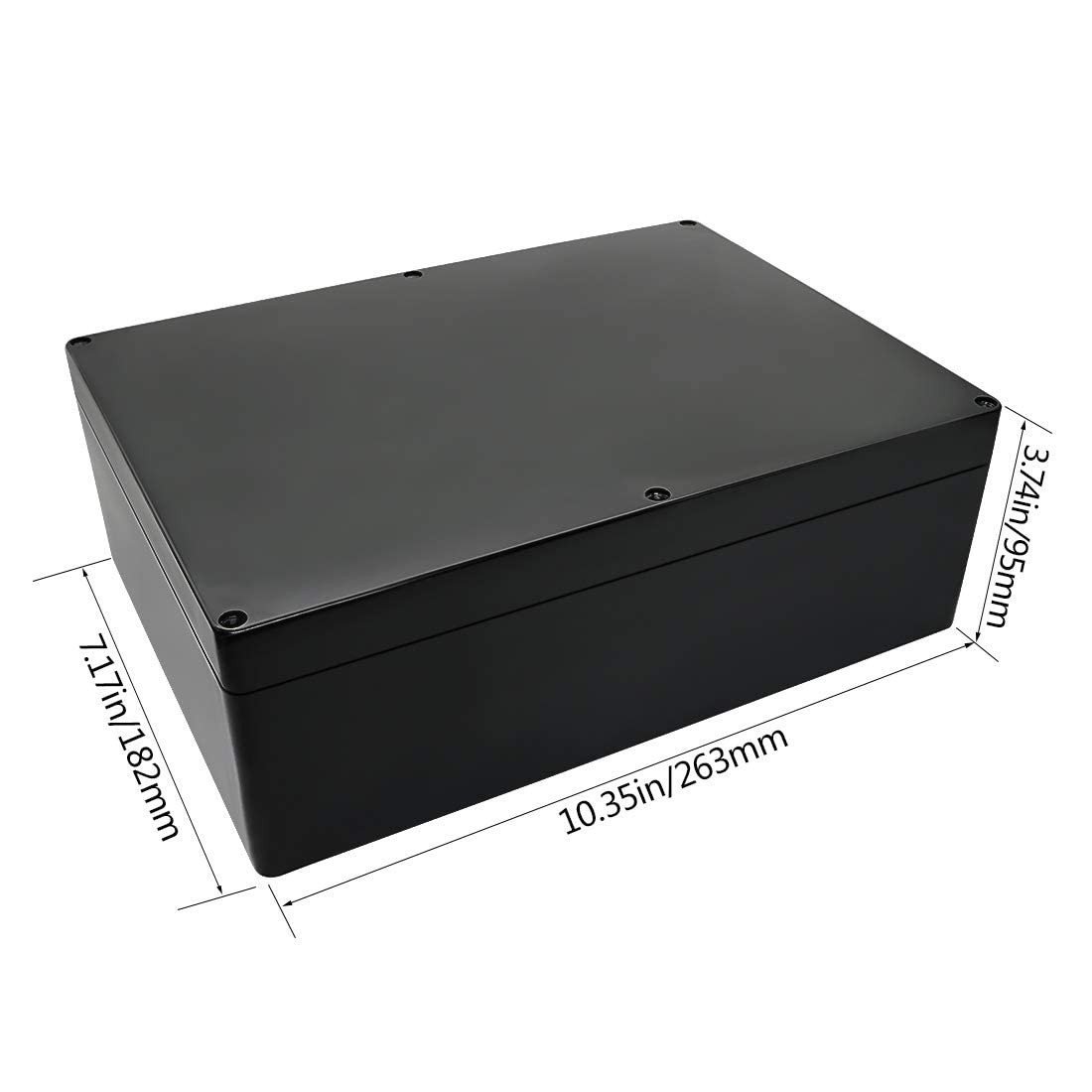 LeMotech ABS Plastic Electrical Project 10.4″ x 7.2″ x 3.7″, Black (1 pack)