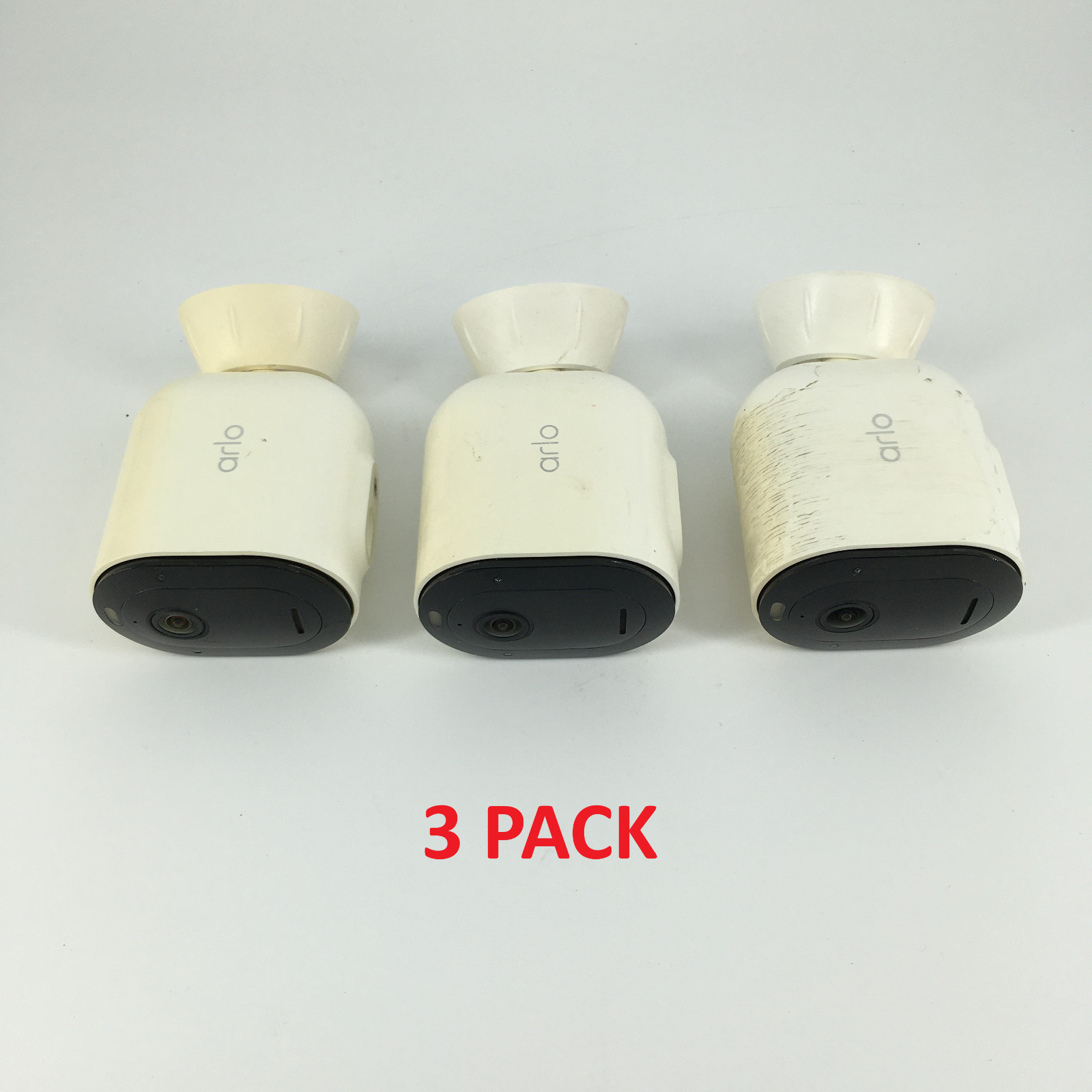 Arlo Pro 4 VMC4041P Spotlight Indoor/Outdoor Camera White READ! (Set of 3)
