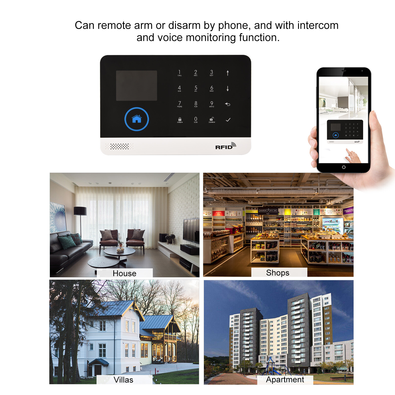 433MHz Wireless WIFI + GSM Auto-dial Alarm Security System Door Sensor PIR C9T8